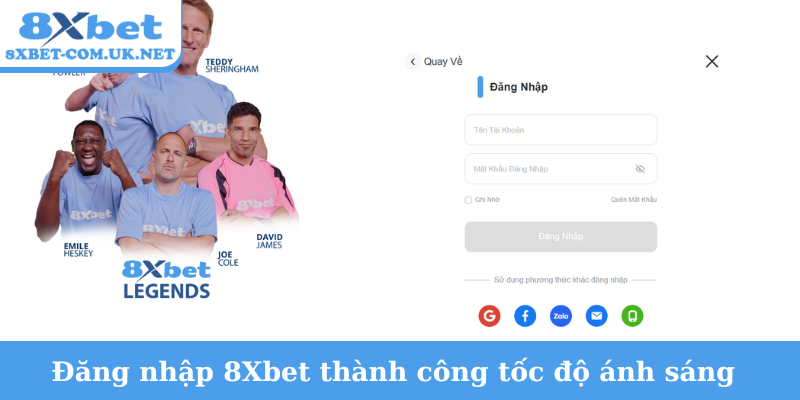 Đăng nhập 8Xbet thành công tốc độ ánh sáng